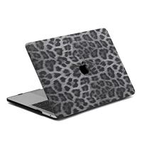 Lunso MacBook Pro 16 inch (2019) Leren cover hoes - case - Leopard Pattern White - thumbnail