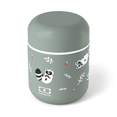 Kleine geïsoleerde lunchbox - MONBENTO - Luchtdichte lunchbox - Houdt eten tot 5 uur warm/vers - MB Capsule Raccoon