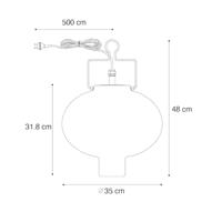 QAZQA Smart buiten hanglamp wit 35cm met rode stekker incl. Wifi A60 - thumbnail