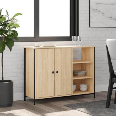 Dressoir 100x33x75 cm bewerkt hout sonoma eikenkleurig