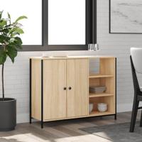 Dressoir 100x33x75 cm bewerkt hout sonoma eikenkleurig - thumbnail