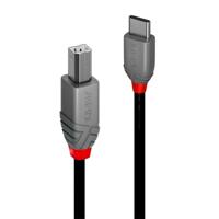 LINDY 36943 USB-kabel USB 2.0 USB-C stekker, USB-B stekker 3.00 m Zwart - thumbnail