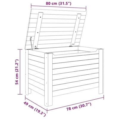 Opbergbox met deksel RANA 80x49x54 cm massief grenenhout wit Opbergbox met deksel RANA 80x49x54 cm massief grenenhout wit