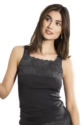 Dames hemd kant biologisch katoen - Onderhemd vrouwen - Singlet