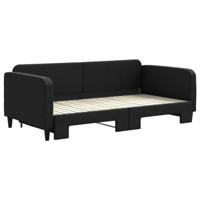 Slaapbank met onderschuifbed 100x200 cm stof zwart - thumbnail