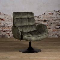 Tower Living Draaibare Fauteuil 'Tropea' Velvet, kleur Donkergroen - thumbnail