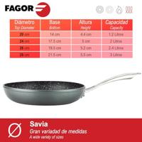 Pan Fagor Savia Gehard aluminium Grijs Ø 24 cm - thumbnail