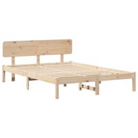 Bedframe met hoofdeinde Naturel 160 x 200 cm Massief grenenhout - thumbnail