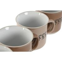 Set van 4 mokken Home ESPRIT Bruin Keramiek 285 ml 9 x 7 x 8 cm - thumbnail