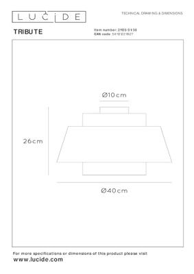 Lucide TRIBUTE - Plafonnière - Ø 40 cm - 1xE27 - Beige
