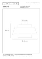 Lucide TRIBUTE - Plafonnière - Ø 40 cm - 1xE27 - Beige - thumbnail
