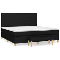 Boxspring met matras stof zwart 200x200 cm - thumbnail