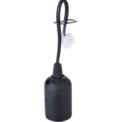 E27 Verhuisfitting Zwart Kunststof met 15cm Draad