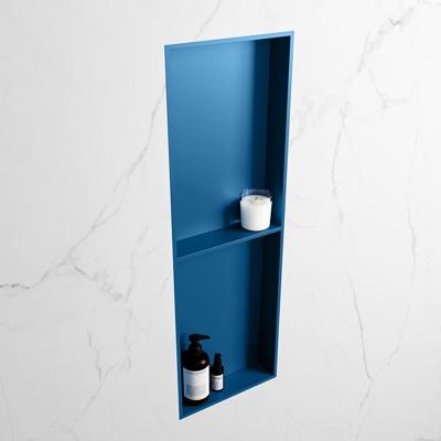 MONDIAZ EASY Nis 149,5x29,5cm in solid surface kleur Jeans | Jeans. 2 vakken geschikt voor in- of opbouw