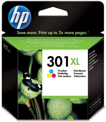 HP inktcartridge 301XL, 330 pagina's, OEM CH564EE, 3 kleuren HP inktcartridge 301XL, 330 pagina's, OEM CH564EE, 3 kleuren