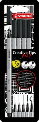 STABILO Creative Tips - etui met 5 puntdiktes - zwart