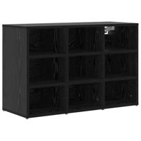 VidaXL Schoenenkast zwart eiken 77,5 x 30 x 51 cm bewerkt hout - thumbnail