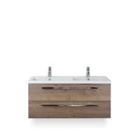 Seville Badmeubelset 120 cm - 2 laden Tabacco - Wastafel Djazz Dubbel - thumbnail