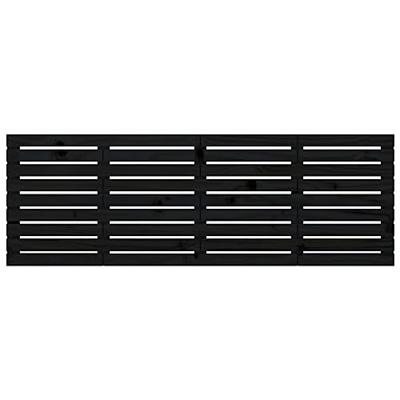 Hoofdbord wandmontage 166x3x63 cm massief grenenhout zwart