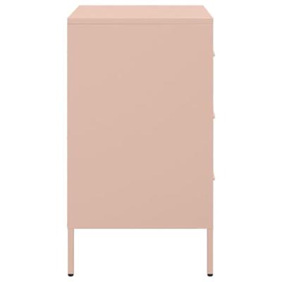 Nachtkastje 36x39x68 cm staal roze