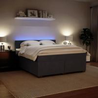 Boxspring met matras fluweel donkergrijs 180x200 cm - thumbnail
