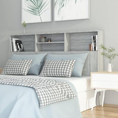 Hoofdbordkast 160x19x103,5 cm grijs sonoma eikenkleurig