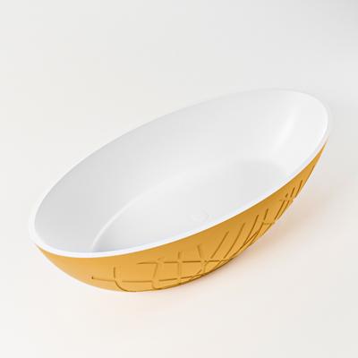 Vrijstaand Bad MONDIAZ HOLM 180x85cm Kleur Ocher / Talc