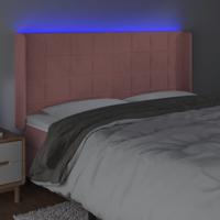 Hoofdbord LED 163x16x78/88 cm fluweel roze - thumbnail