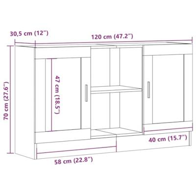 Dressoir 120x30,5x70 cm bewerkt hout oud houtkleurig Dressoir 120x30,5x70 cm bewerkt hout oud houtkleurig