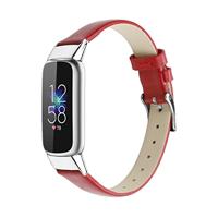 Fitbit Luxe - Leren bandje - Maat: Small - Rood - thumbnail