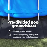 VidaXL Zwembad grondzeil zwart ø 610 cm niet-geweven stof - thumbnail