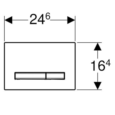 Bedieningsplaat Geberit Sigma 50 DF Spiegelend Rookglas