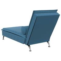 Massage chaise longue met bolster fluweel blauw - thumbnail
