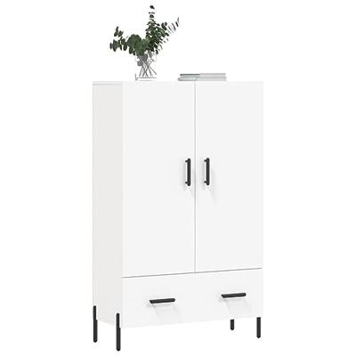 Hoge kast 69,5x31x115 cm bewerkt hout wit