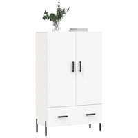 Hoge kast 69,5x31x115 cm bewerkt hout wit - thumbnail