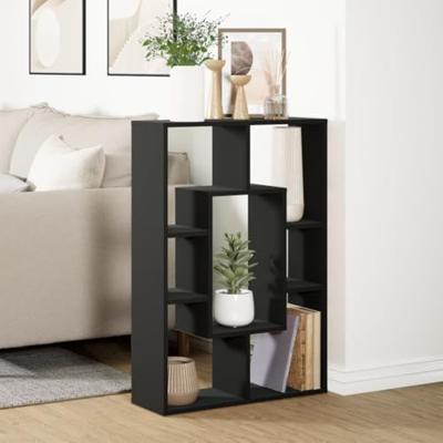 Boekenkast 63x20x90 cm bewerkt hout zwart