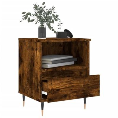 Nachtkastje 40x35x50 cm bewerkt hout gerookt eikenkleurig Nachtkastje 40x35x50 cm bewerkt hout gerookt eikenkleurig