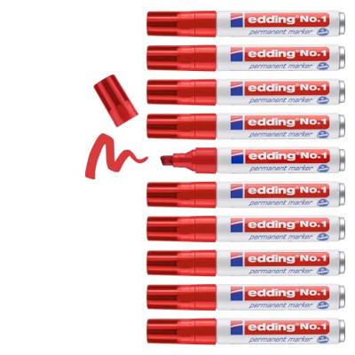 Permanente markeerstift Edding Nº1 Rood (10 Stuks)