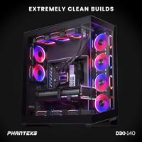 Phanteks D30 PWM Regular Airflow D-RGB PC-ventilator Zwart (b x h x d) 140 x 30 x 140 mm - thumbnail