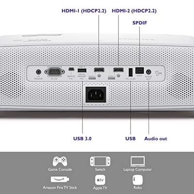 BenQ TK850 UHD thuisbioscoopprojector DPL 3840 x 2160 4K UHD 3000 ANSI 30000:1 HDMI USB,4K UHD met verbeterde DMD-chip,wit grijs,4K UHD con DMD chip aggiornato