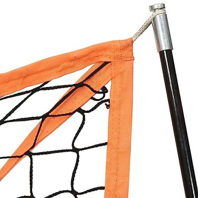 Honkbalnet draagbaar 183x182x183cm staal polyester oranje zwart - thumbnail