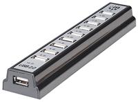 Manhattan USB-Hub USB 2.0-hub 10 poorten Zwart, Zilver - thumbnail