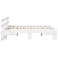 Bedframe met lade Wit Massief hout - thumbnail