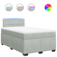 Boxspring met matras fluweel lichtgrijs 120x190 cm - thumbnail