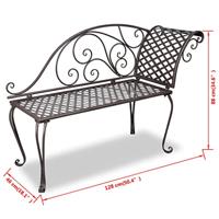 VidaXL Chaise longue 128 cm staal antiekbruin - thumbnail