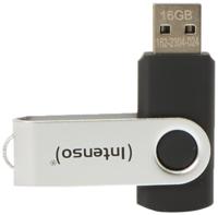USB stick INTENSO 3503470 16 GB Sleutelhanger Zwart Zwart/Zilverkleurig DDR3 SDRAM - thumbnail