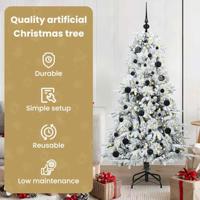 VidaXL Kunstmatige inklapbare kerstboom wit 150 cm pe en pvc - thumbnail