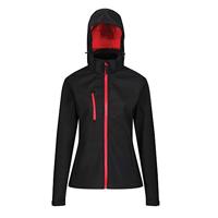 Ragetta RG702 Women´s Venturer 3-Layer Printable Hooded Softshell Jacket - Black/Classic Red - 36 (10) - thumbnail