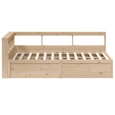Bed met boekenkast zonder matras massief grenenhout 135x190 cm - thumbnail