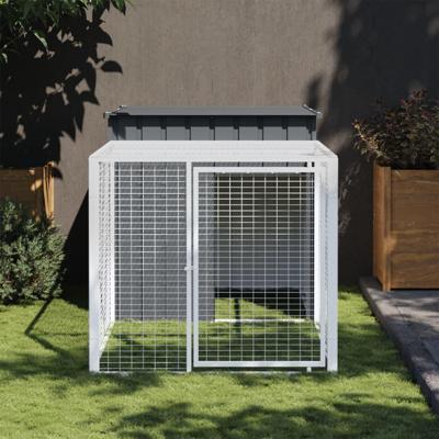 VidaXL Kippenhok met ren antraciet 110x201x110 cm gegalvaniseerd staal VidaXL Kippenhok met ren antraciet 110x201x110 cm gegalvaniseerd staal